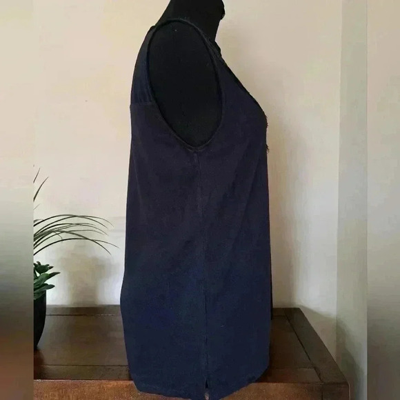 ❤️ Joe Fresh Sleeveless Top Navy Blue Lace  Trim Size Medium Sleeveless - Picture 2 of 8